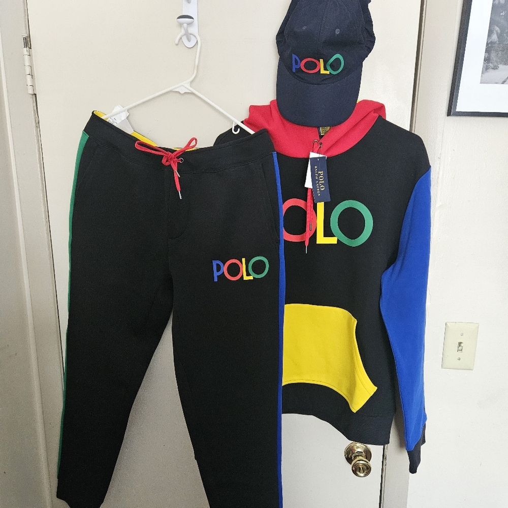 Polo Multicolor Hoodie and Joggers Set